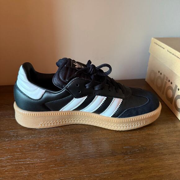 Adidas Samba XLG Black White Leather Suede Athletic Sneaker- Size 9.5W 8.5M - Picture 4 of 8
